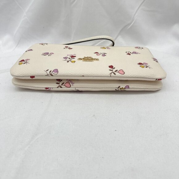 NEW COACH Women’s Double Zip Wallet with Heart Print Canvas CW969 Chalk Multi - Picture 5 of 12